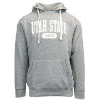 Utah State 1888 Patch Square Neck Hoodie Gray